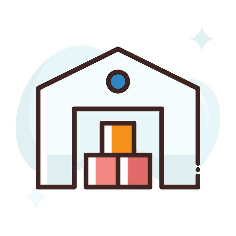 Warehouse vector Fill outline Icon style illustration. EPS 10