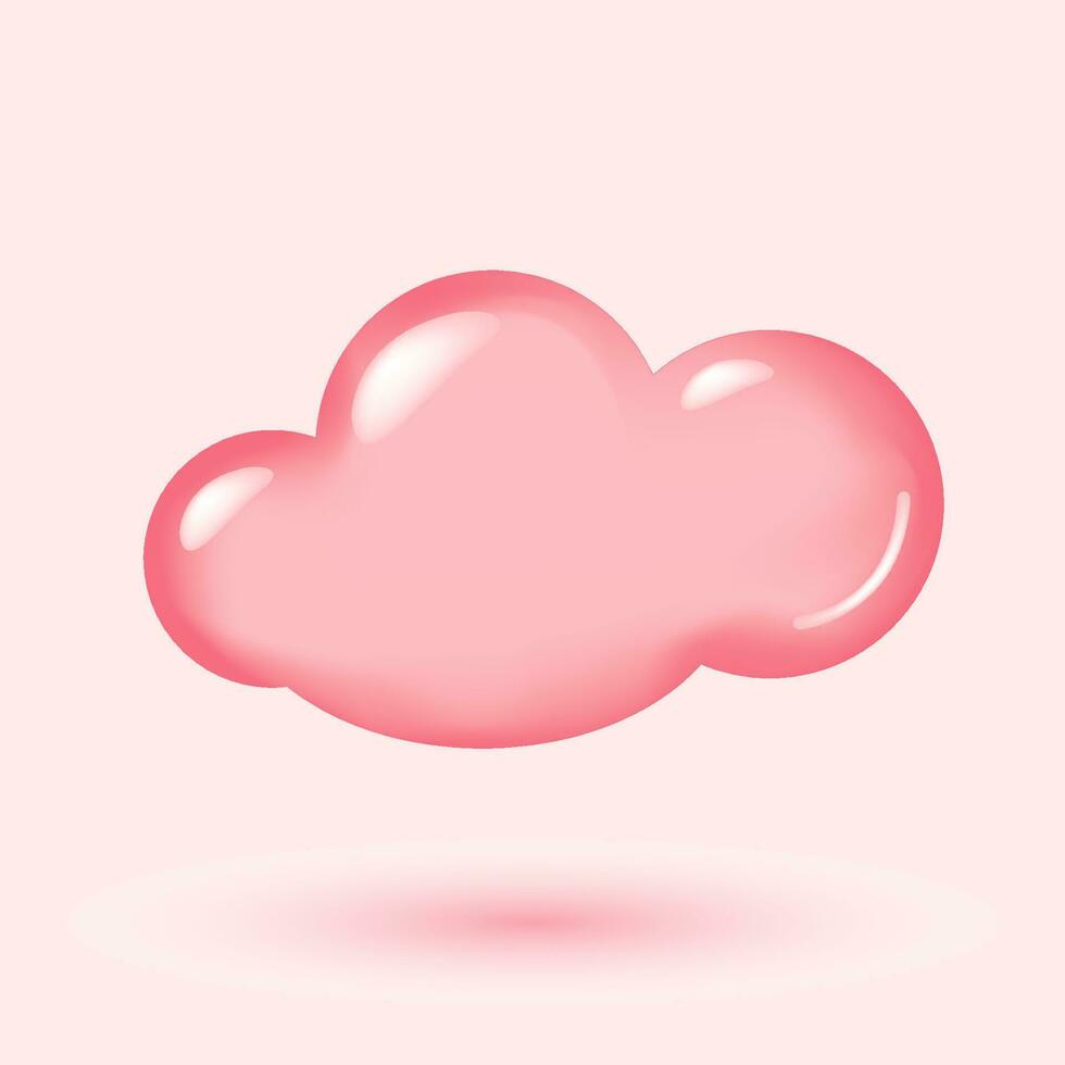 3d rosado nube conjunto aislado en azul antecedentes. colección de dibujos animados mullido nube icono. hacer burbuja linda circulo conformado fumar o cúmulo niebla símbolo. vector ilustración