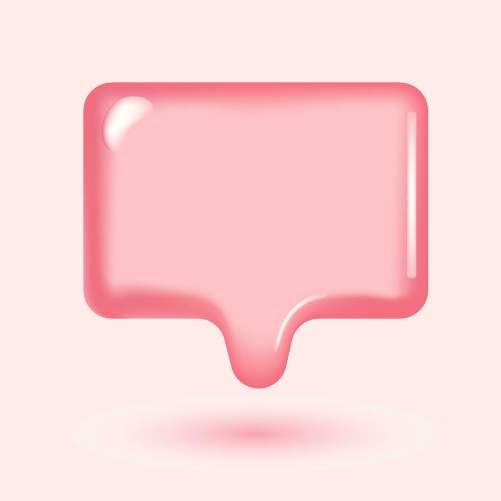 3D illustration of speech bubble. 3d vector talking cloud. Glossy speech bubble high quality vector. Shiny cloud foam vector. speak bubble text, chatting box, message box outline cartoon. Balloon