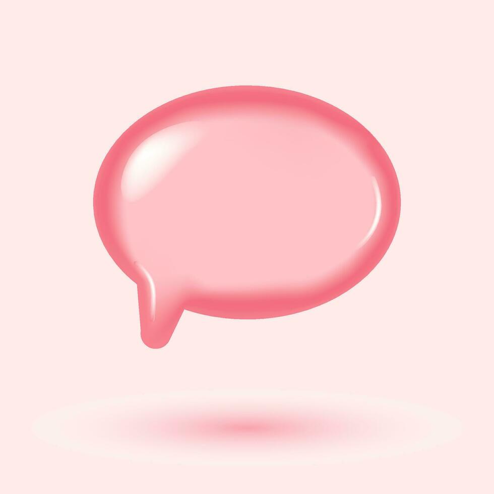 3D illustration of speech bubble. 3d vector talking cloud. Glossy speech bubble high quality vector. Shiny cloud foam vector. speak bubble text, chatting box, message box outline cartoon. Balloon