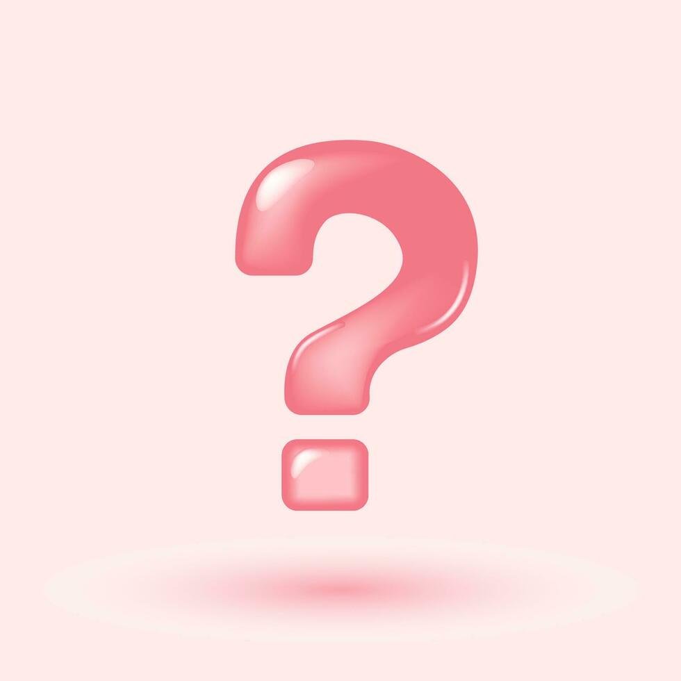 3d question mark icon sign or ask FAQ and QA answer solution information. Have a question, question answer sign or problem with cartoon 3d style concept. 3d faq icon vector rendering illustration.