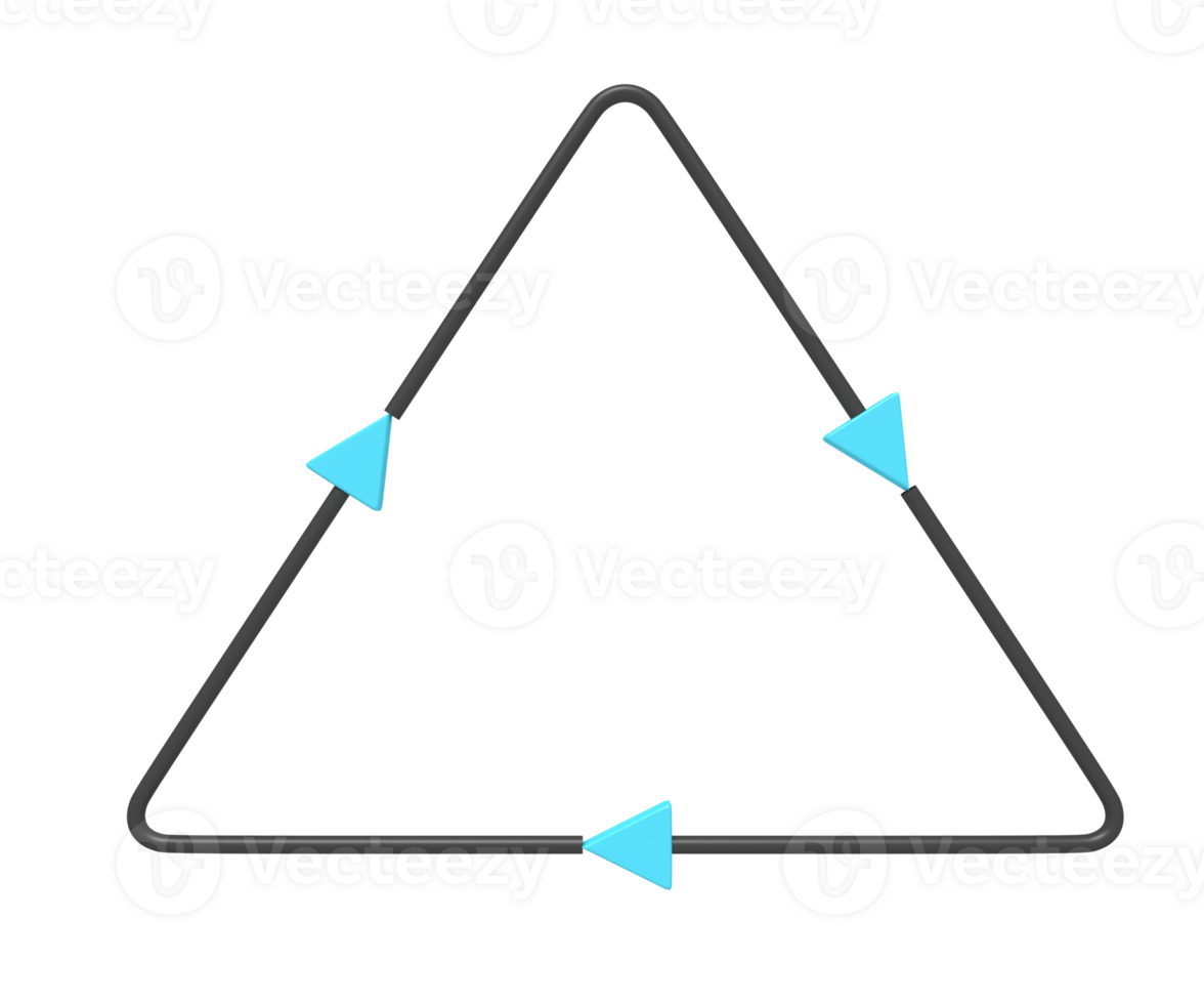 3d icona di triangolo il giro freccia png