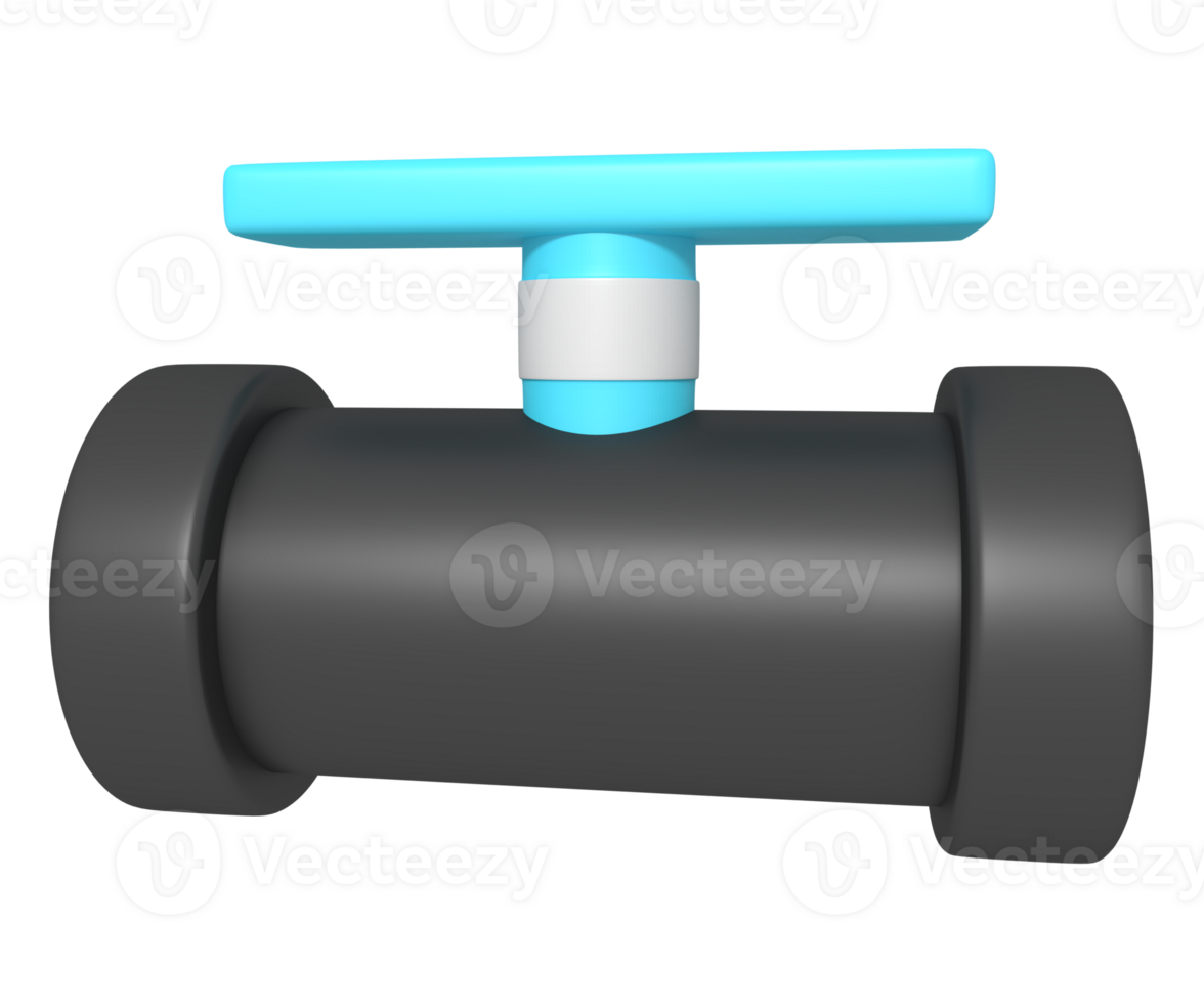 3d icon of pipe connection with faucet stop png