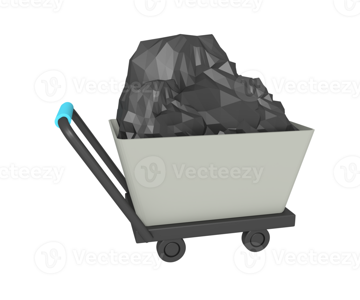 3d icon of excavation trolley png