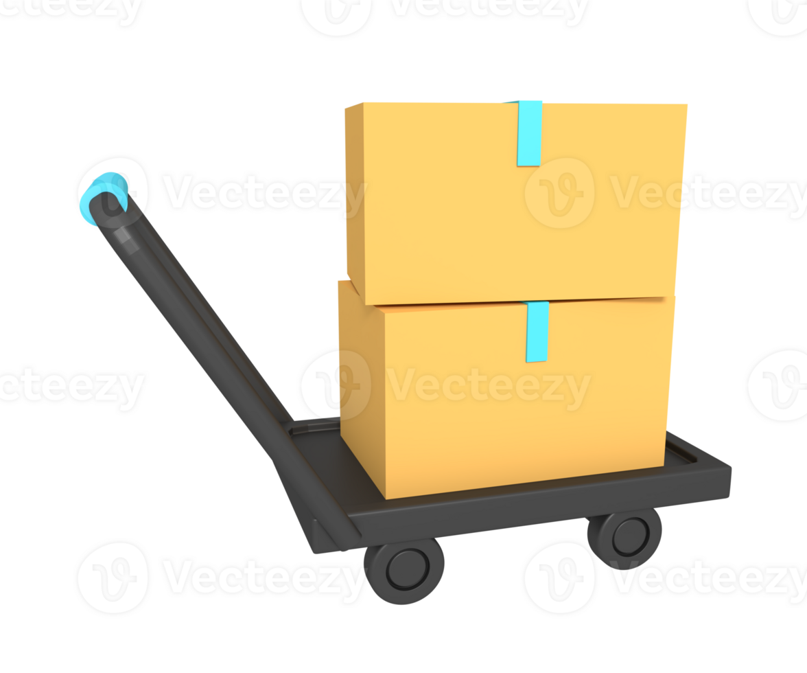 3d icon of trolley package png