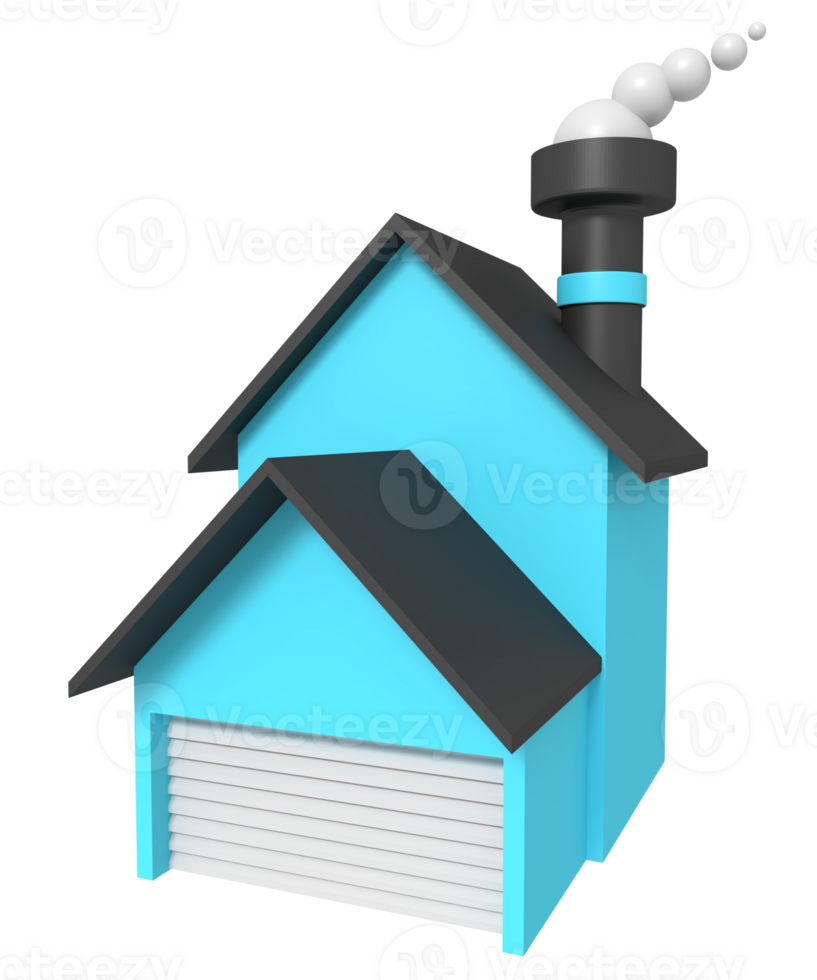 3d icon of home factory png