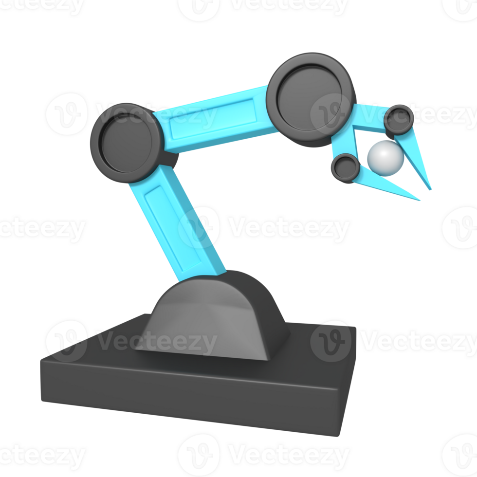 3d icon of robotic machine factory png