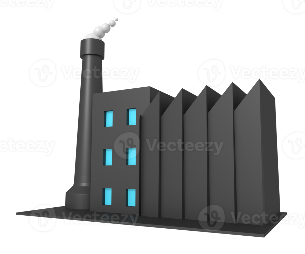 3d icon of factory building png