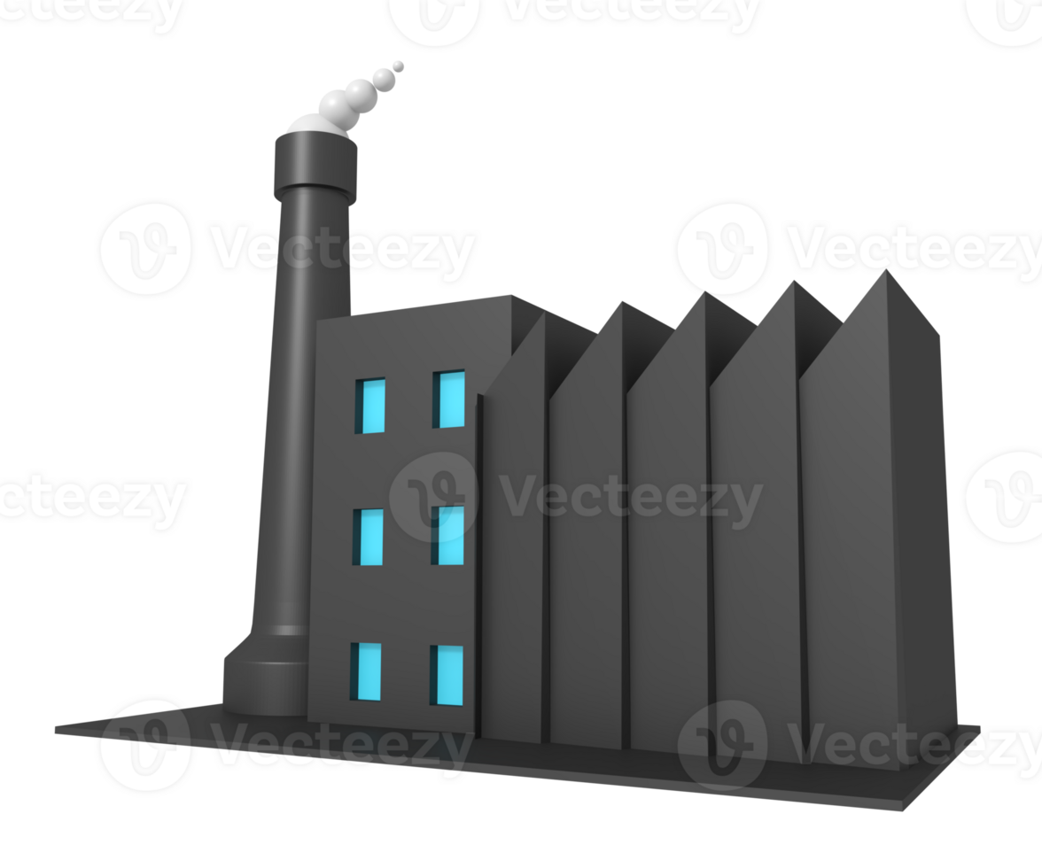 3d Symbol von Fabrik Gebäude png