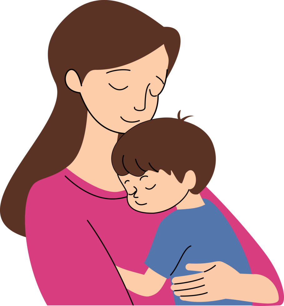 mother holding child illustration of mother with her little son mother holding child illustration of mother with her little son