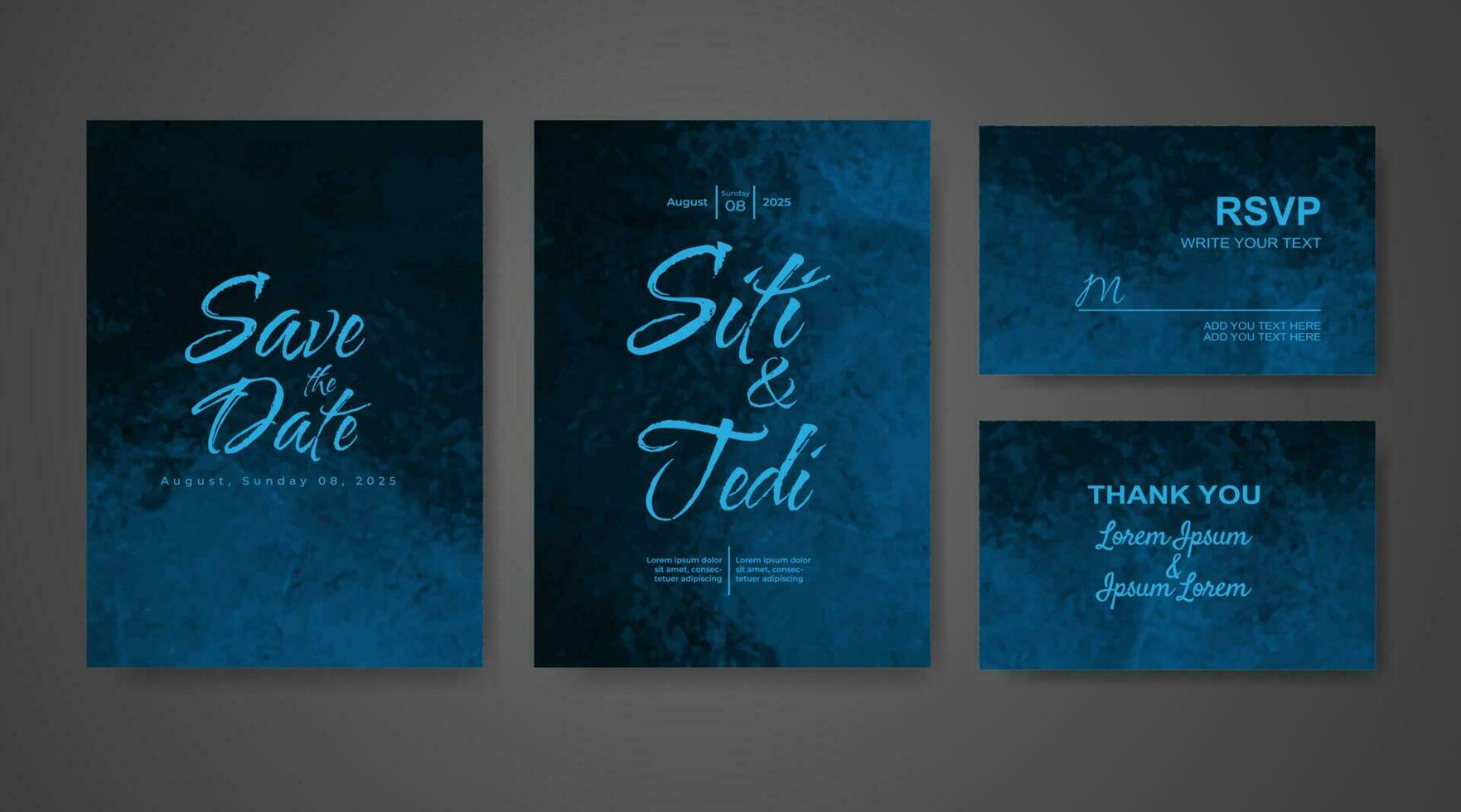 Wedding invitation with abstract watercolor background vector