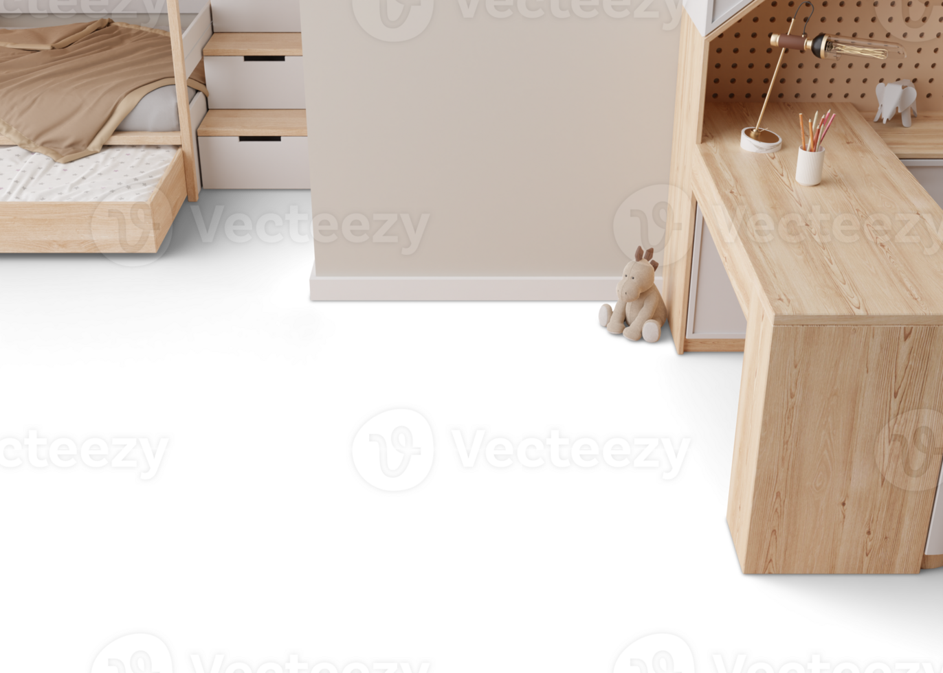 Floor covering presentation mock up, png. Kids room. Transparent template for your texture. Copy space for carpet, laminate flooring, ceramic tiles, parquet, pvc, vinyl. Floor mockup, show, display png