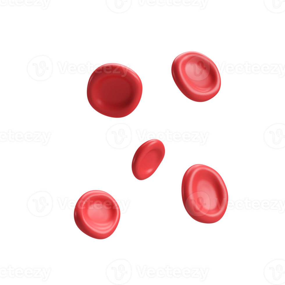3d flow red blood cells iron platelets erythrocyte anemia. Realistic medical analysis illustration isolated transparent png background
