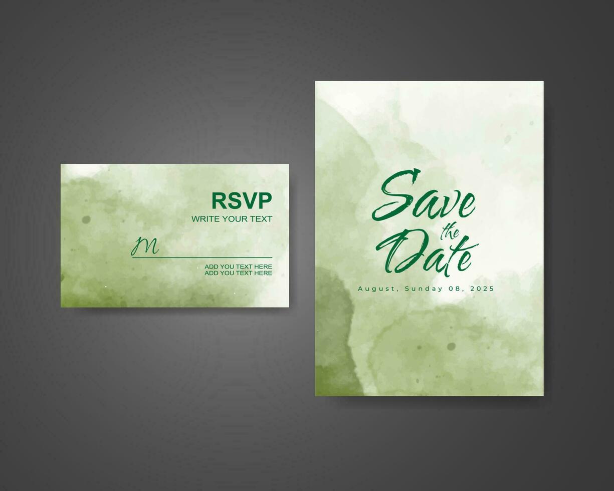Wedding invitation with abstract watercolor background vector