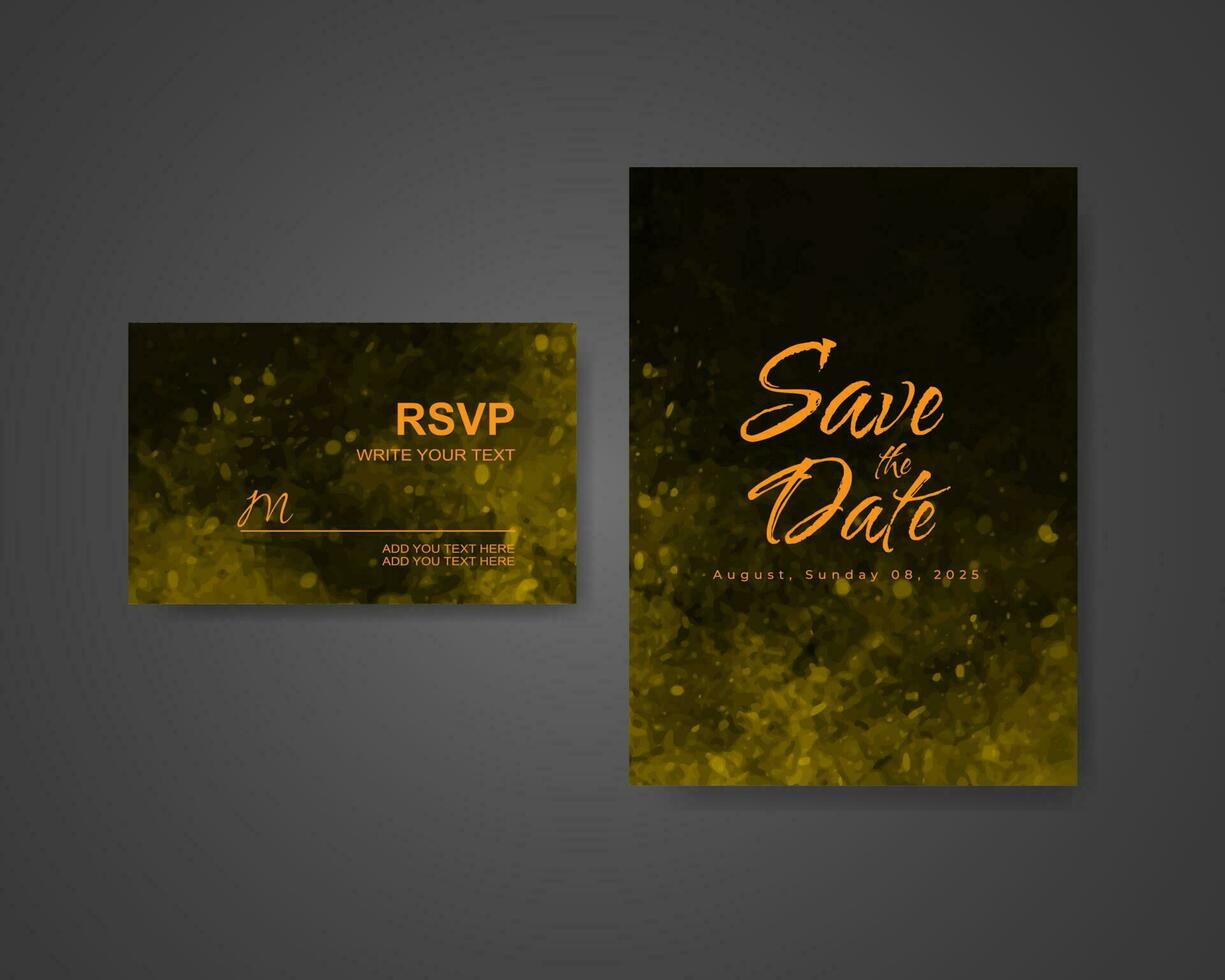 Wedding invitation with abstract watercolor background vector