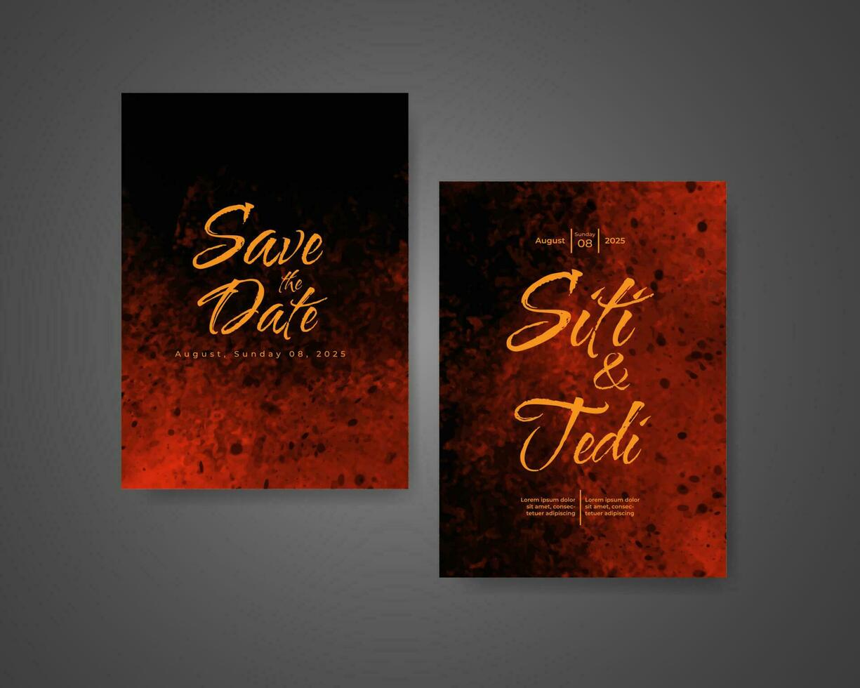 Wedding invitation with abstract watercolor background vector