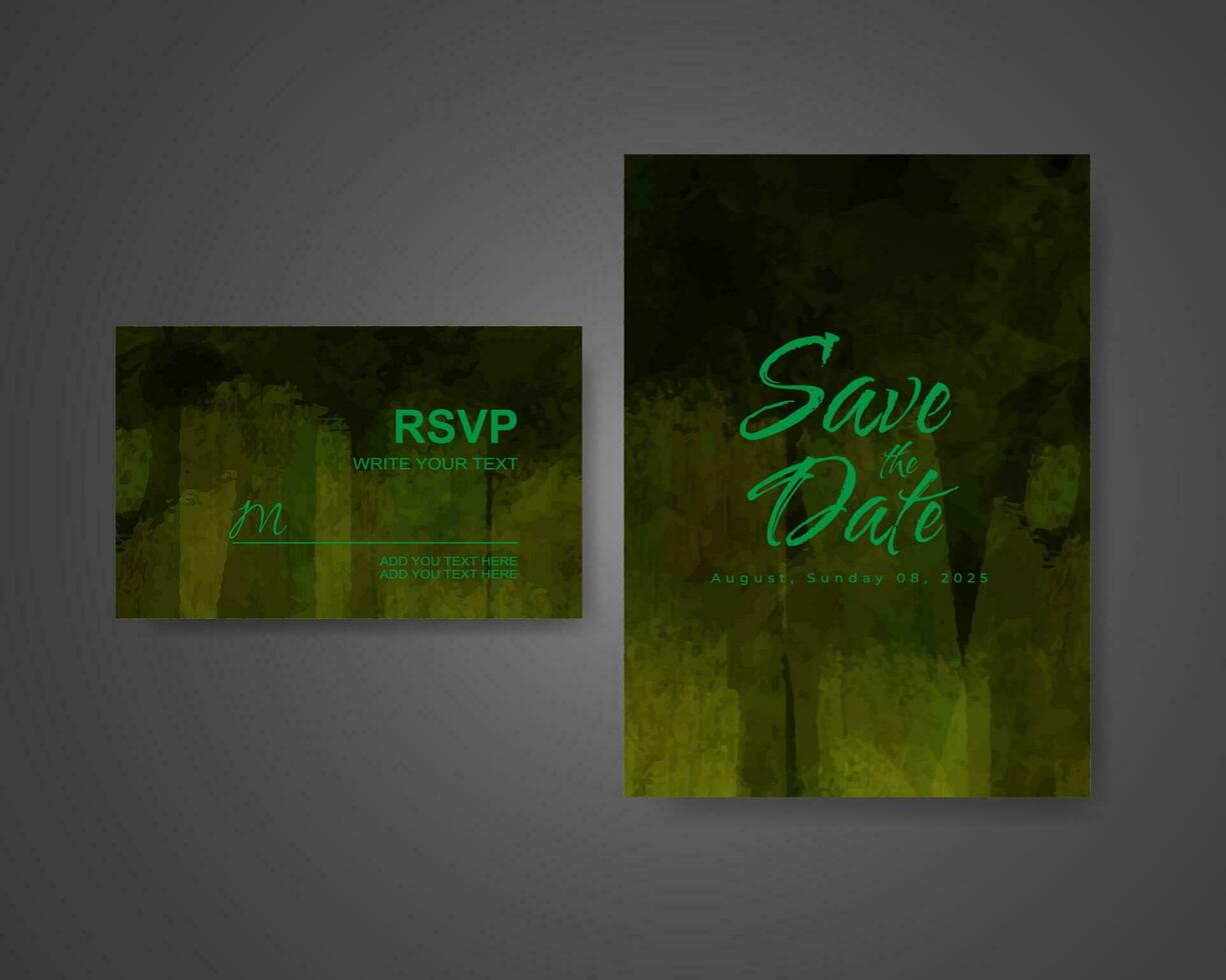 Wedding invitation with abstract watercolor background vector