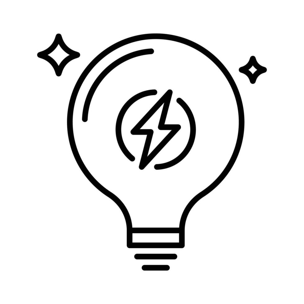 Light bulb  vector  outline icon Illustration. EPS 10