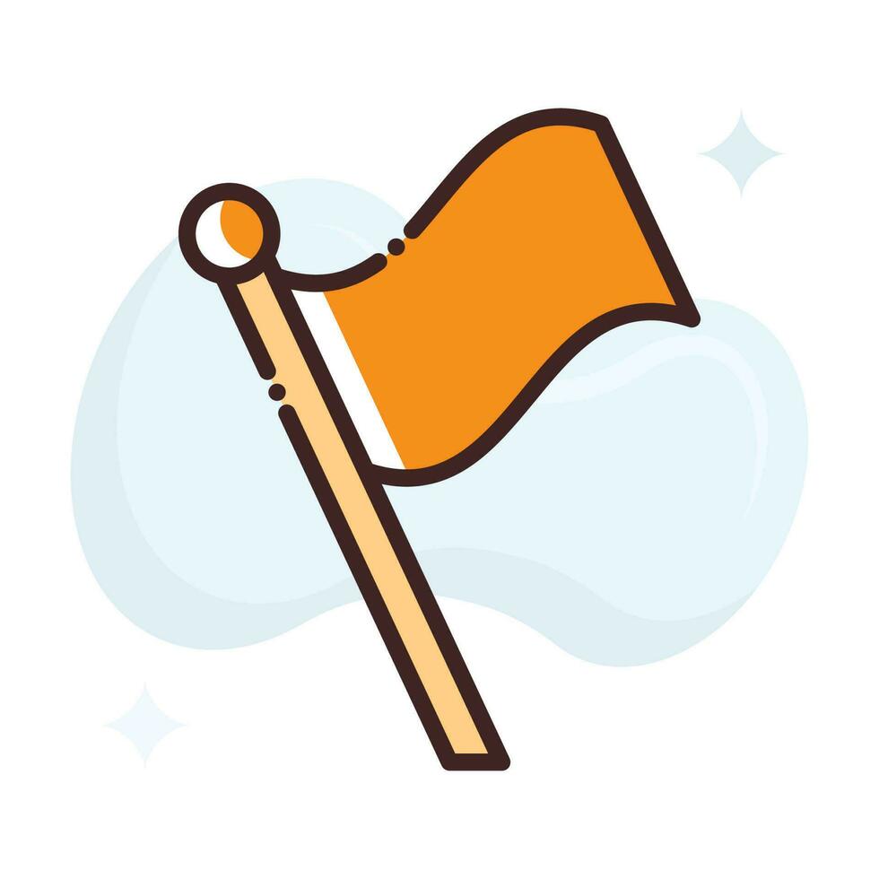 Fluttering Flag vector Fill outline Icon style illustration. EPS 10