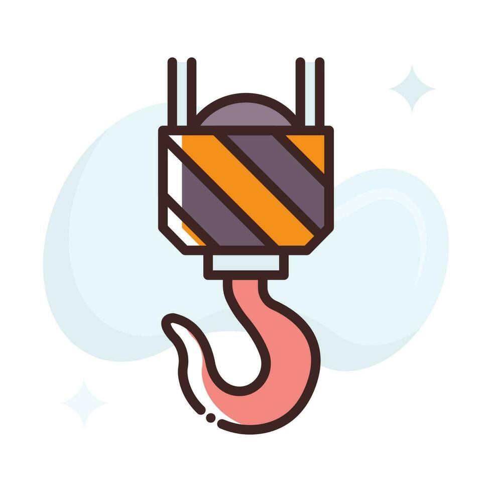 Lifting Hook vector Fill outline Icon style illustration.  EPS 10.