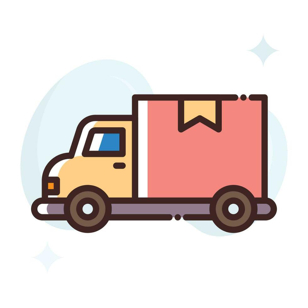 Delivery Van vector Fill outline Icon style illustration. EPS 10