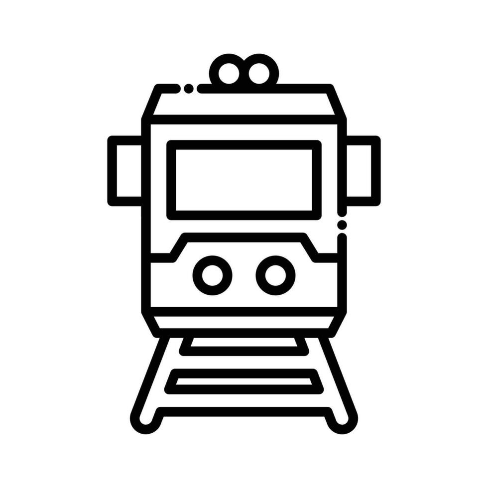 Cargo Train vector outline Icon style illustration. EPS 10