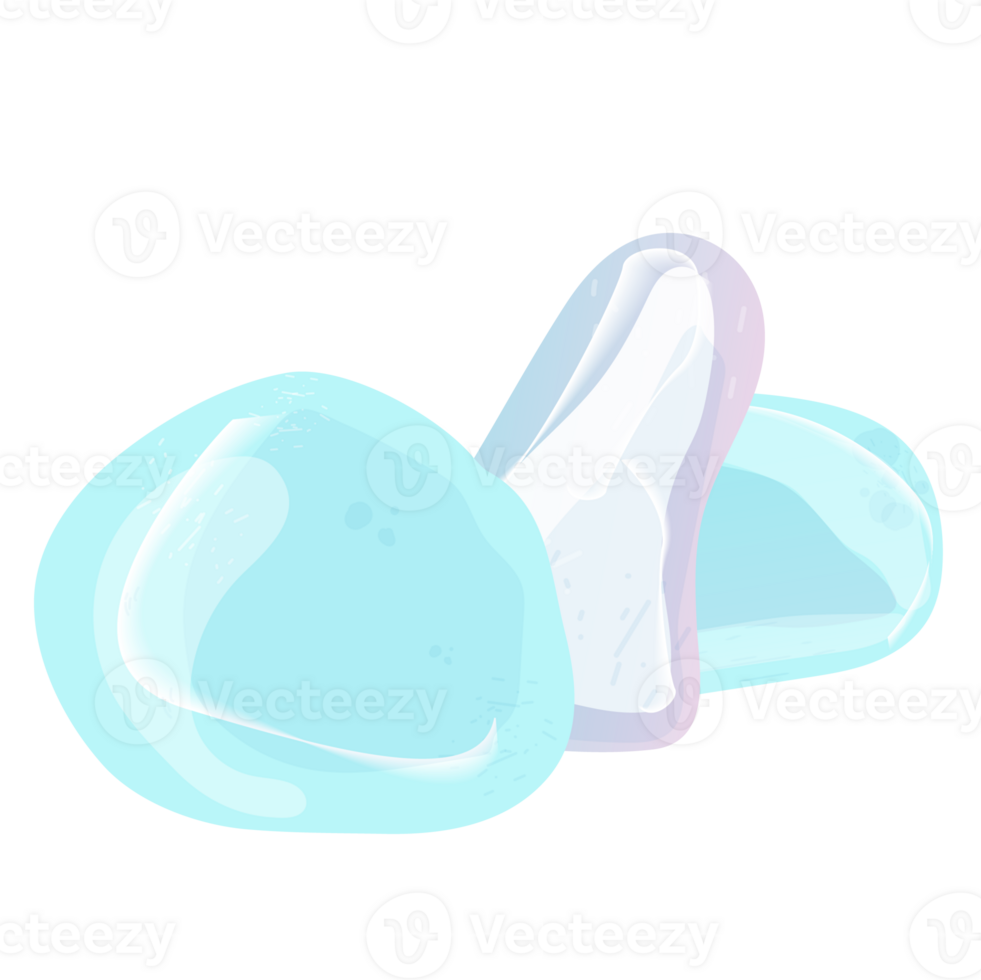 Crystal Stone Set. Healing Transparent Healing Quartz. Blue Gradient Transparent Bright Gemstone. The Magic Gem png