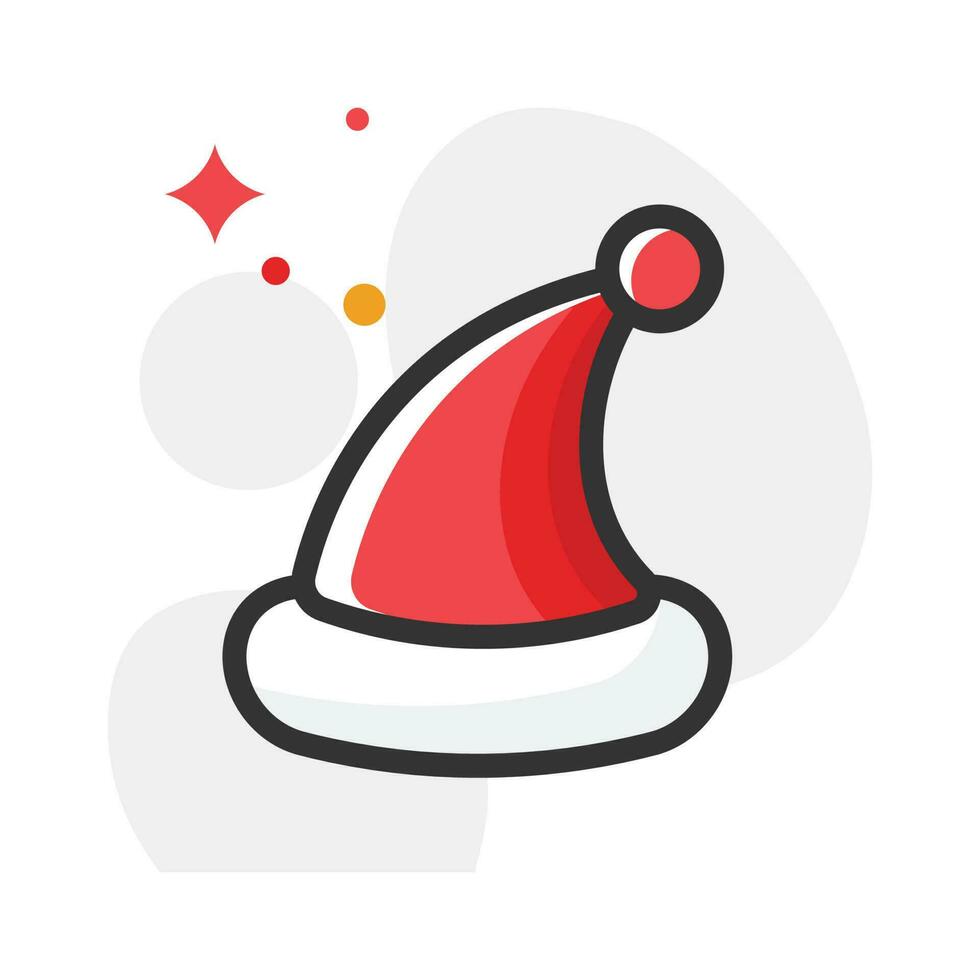 Christmas hat  vector Fill outline icon. EPS 10 file