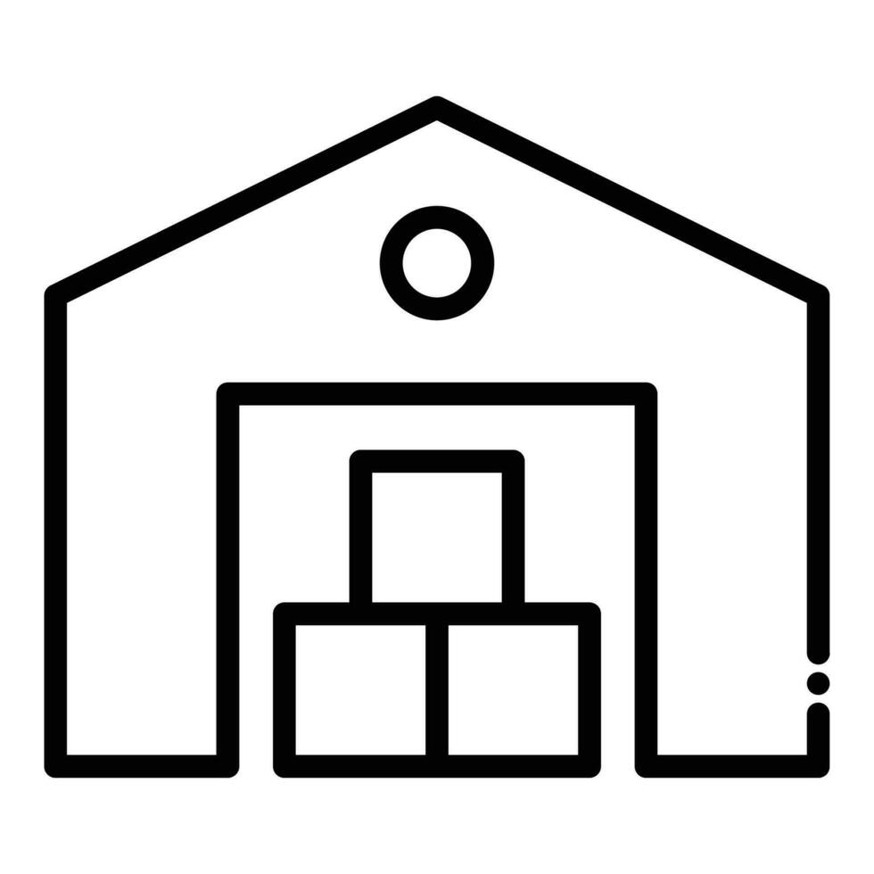 Warehouse vector outline Icon style illustration. EPS 10