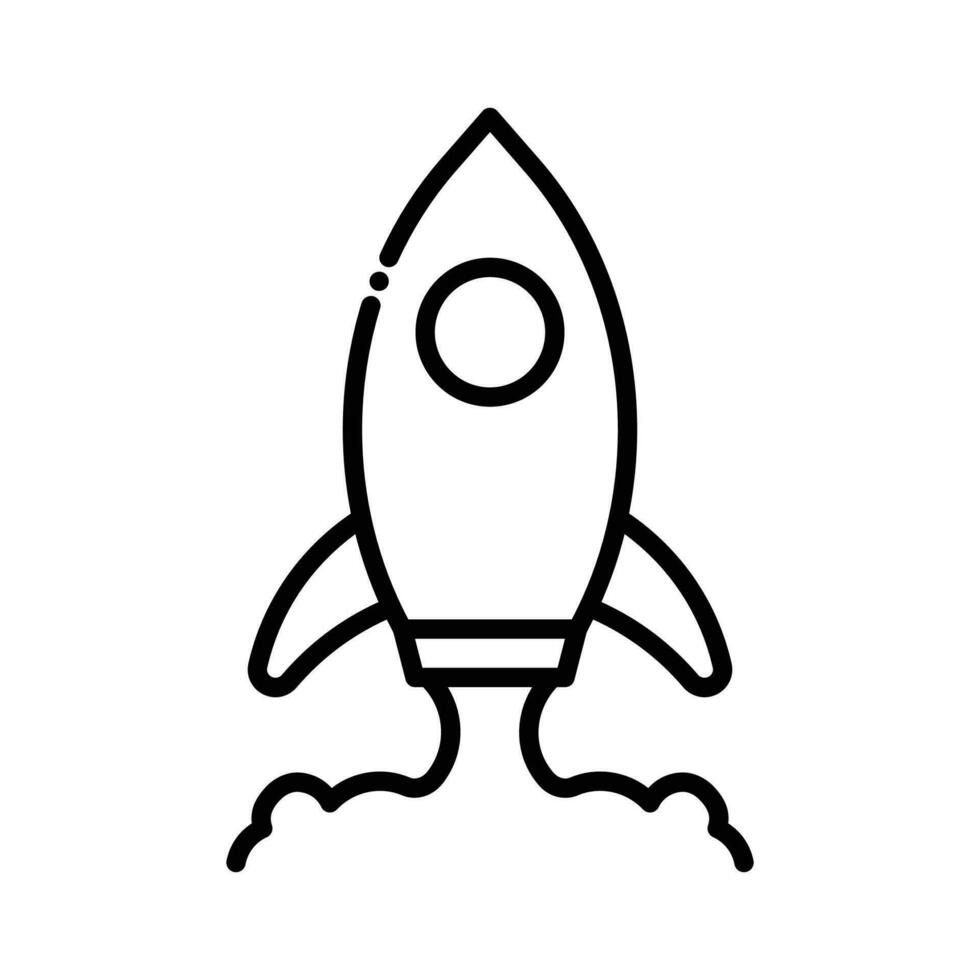 Rocket vector outline Icon style illustration. EPS 10