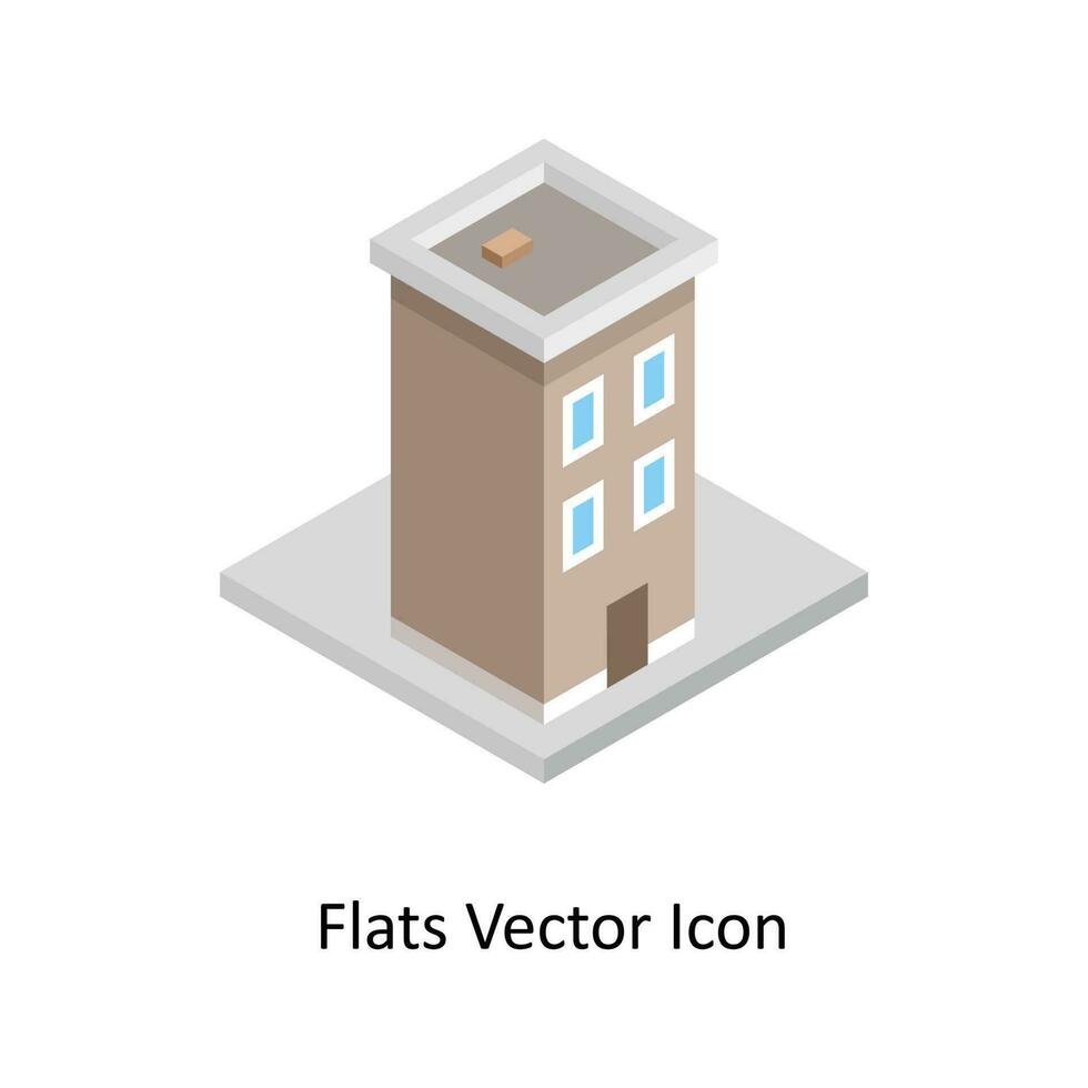Residence Flat isometric vector icon. EPS 10