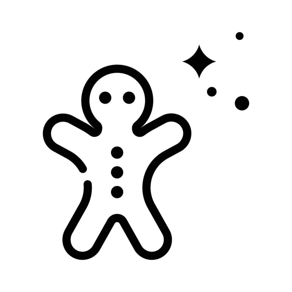 Gingerbread   vector  outline icon. EPS 10 file