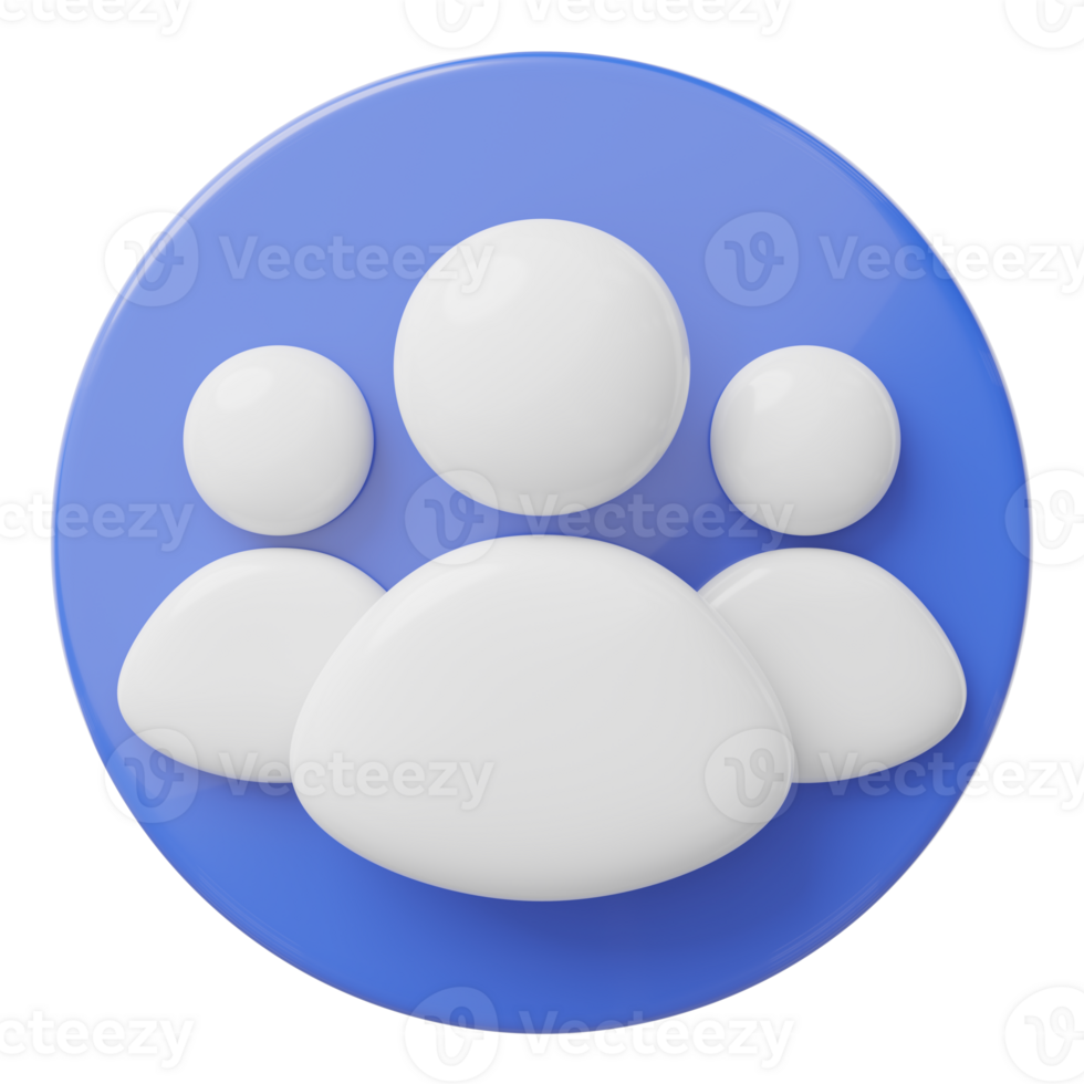 3d group of business people icon. Leadership Bunch of people user social network symbol isolated on transparent. Mobile app UI designs. Cartoon icon minimal smooth. 3d rendering. png