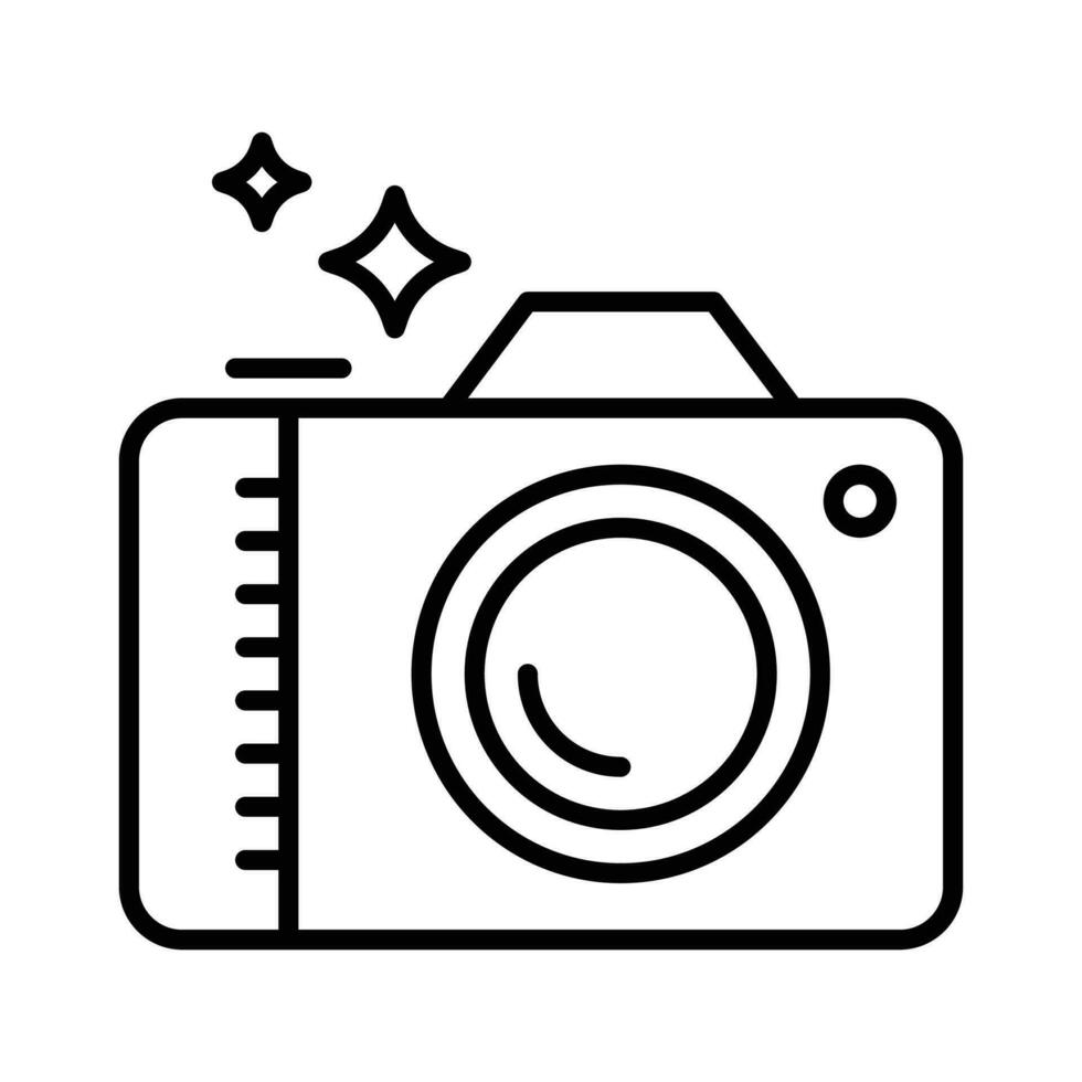 digital cámaras vector contorno icono ilustración. eps 10