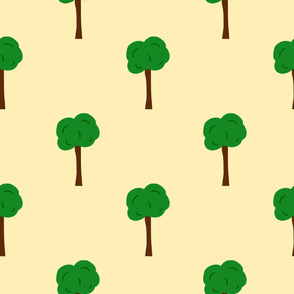 cute trees pattern vector