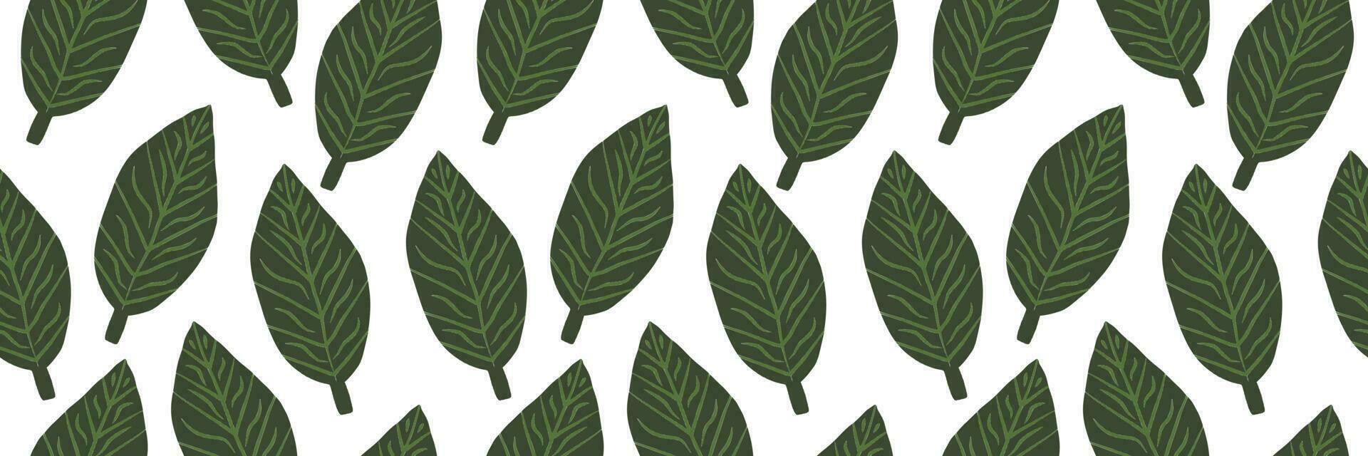 beautiful leaves seamless pattern vector