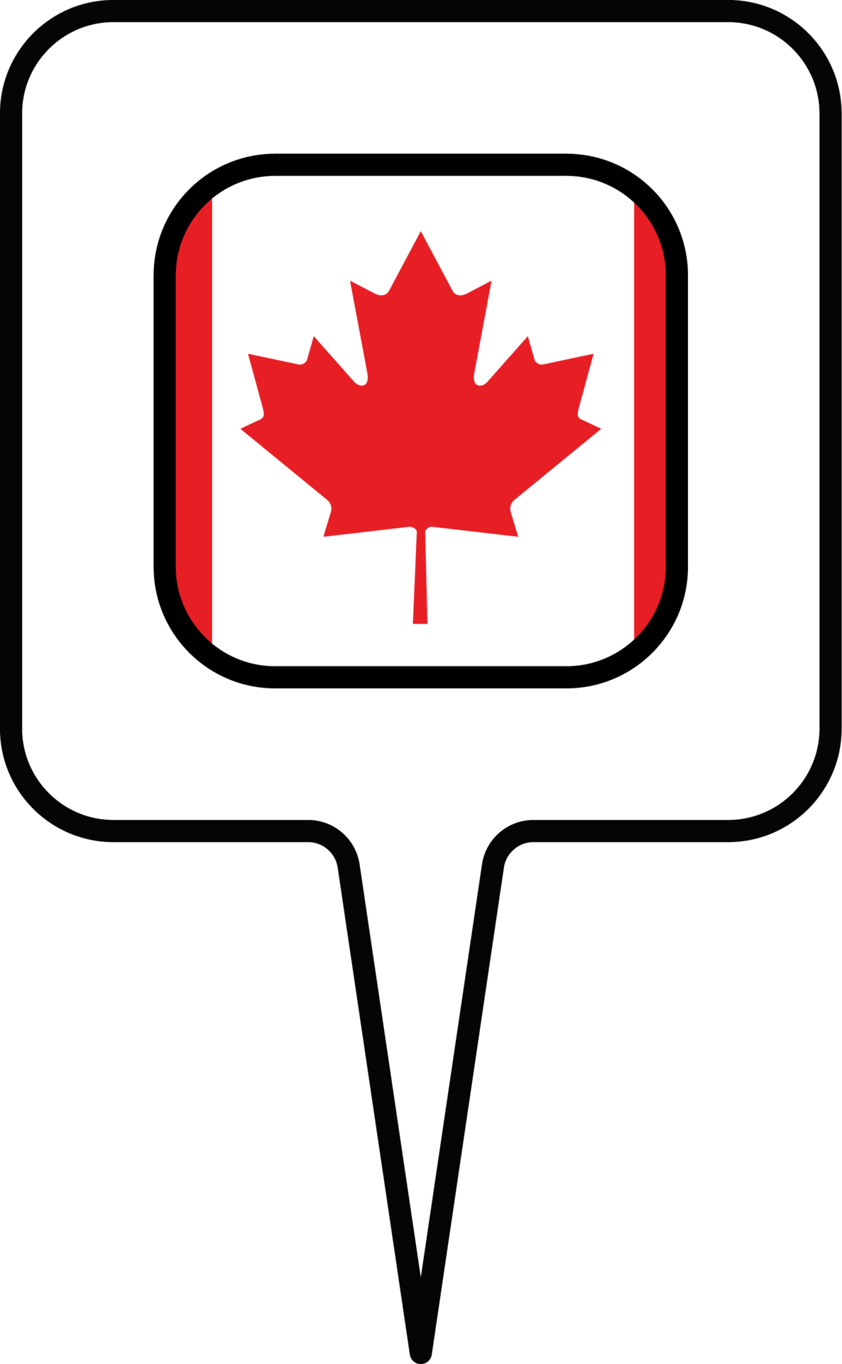 Canadá bandeira mapa ponteiro ícone, quadrado Projeto. 23520940 PNG