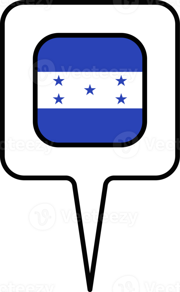 Honduras flag Map pointer icon, square design. png