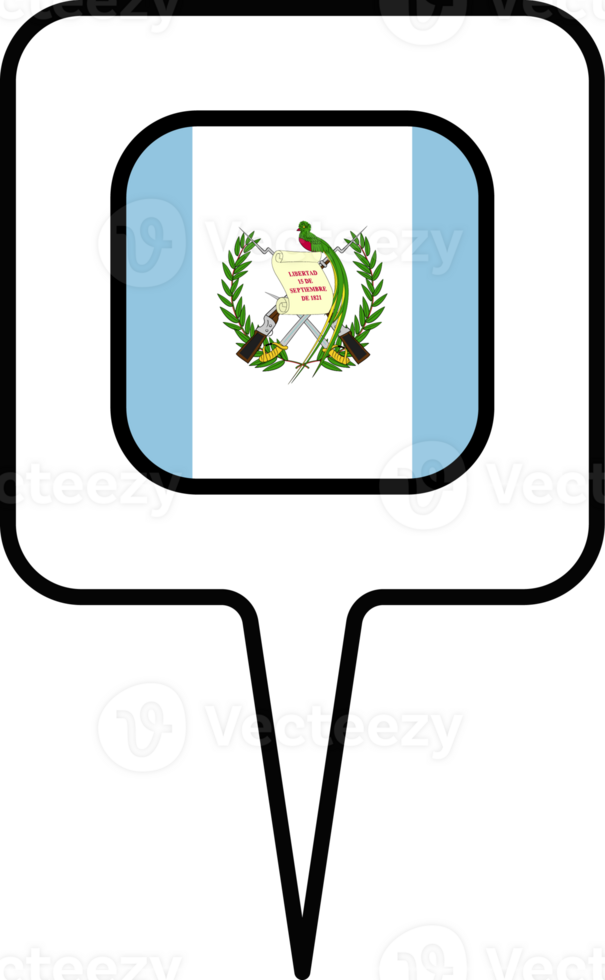 Guatemala flag Map pointer icon, square design. png