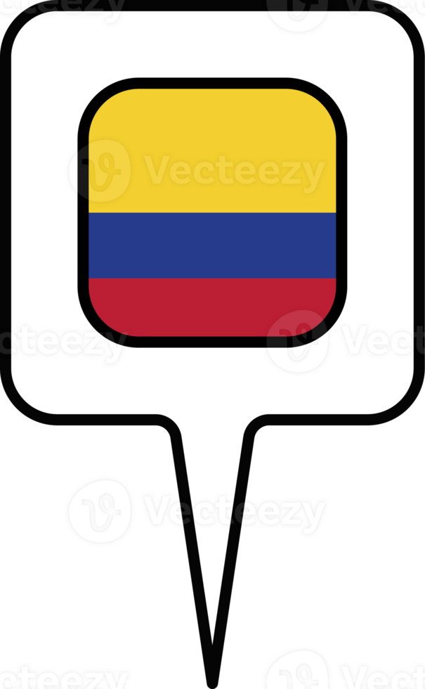 colombia flagga Karta pekare ikon, fyrkant design. png