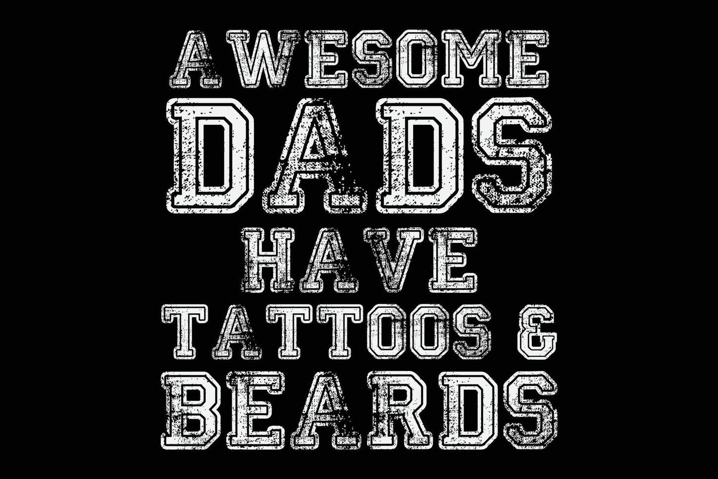 increíble papás tener tatuajes y barbas gracioso del padre día camiseta diseño vector