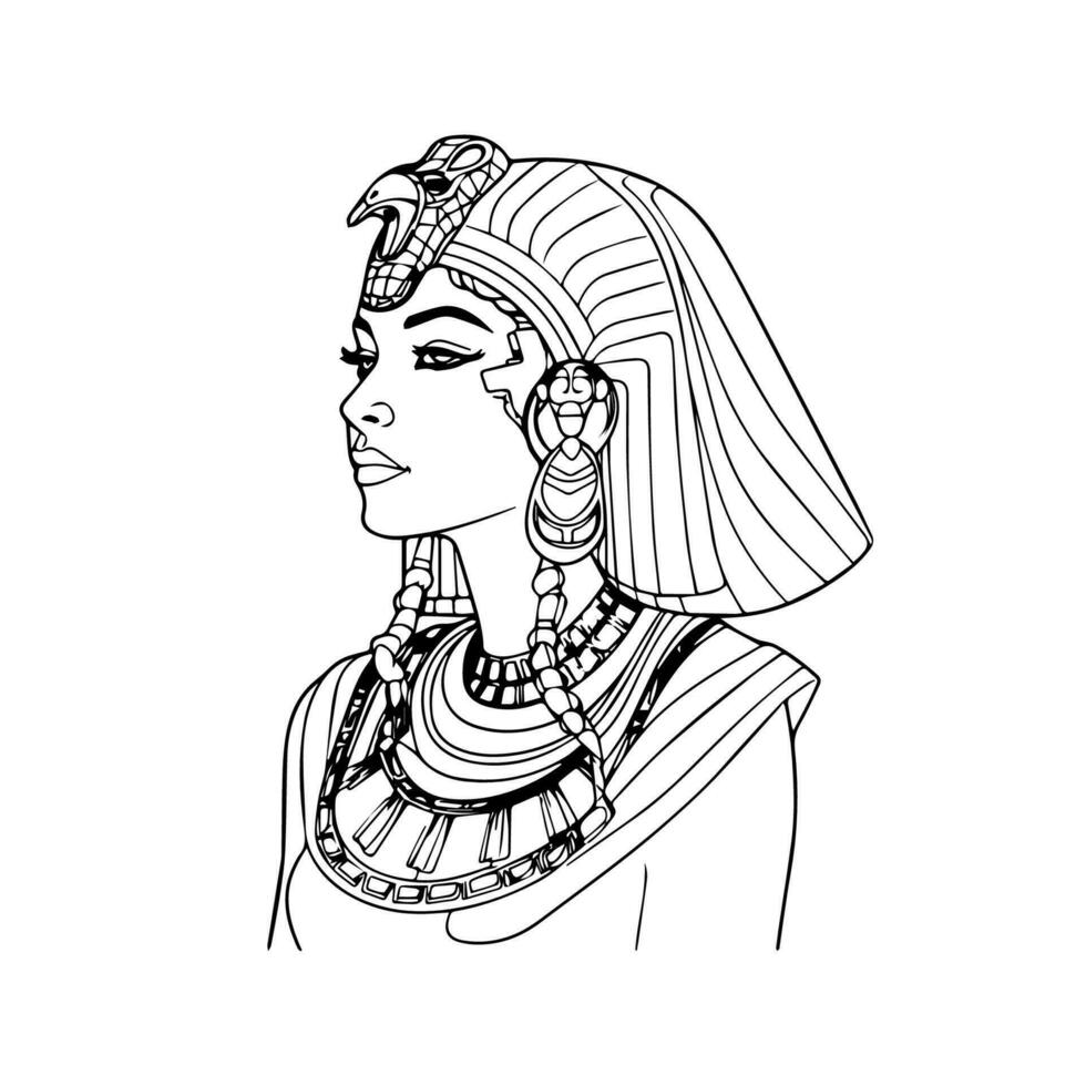 experiencia el poder de el faraones con nuestra maravilloso cleopatra Superior cuerpo ilustración. esta real obra de arte es ajuste para un reina vector