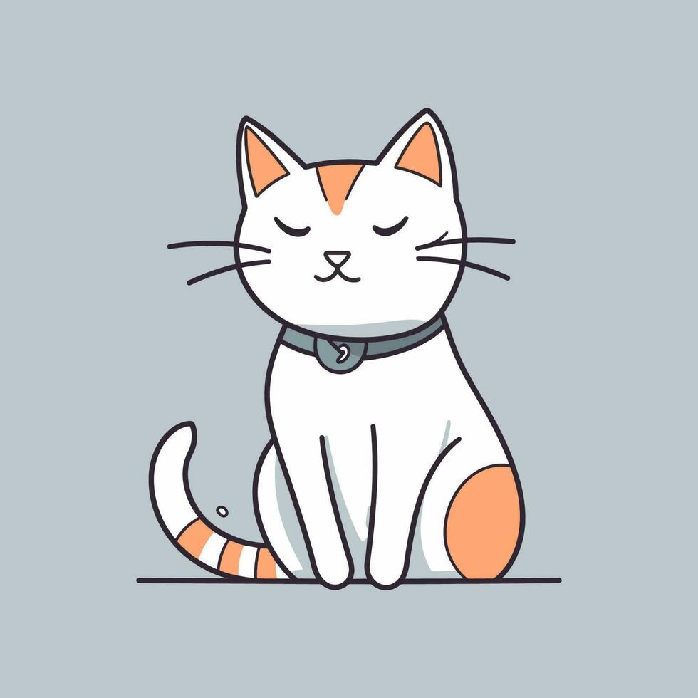 Cute Cat cartoon kitty meow kitten illustration vector
