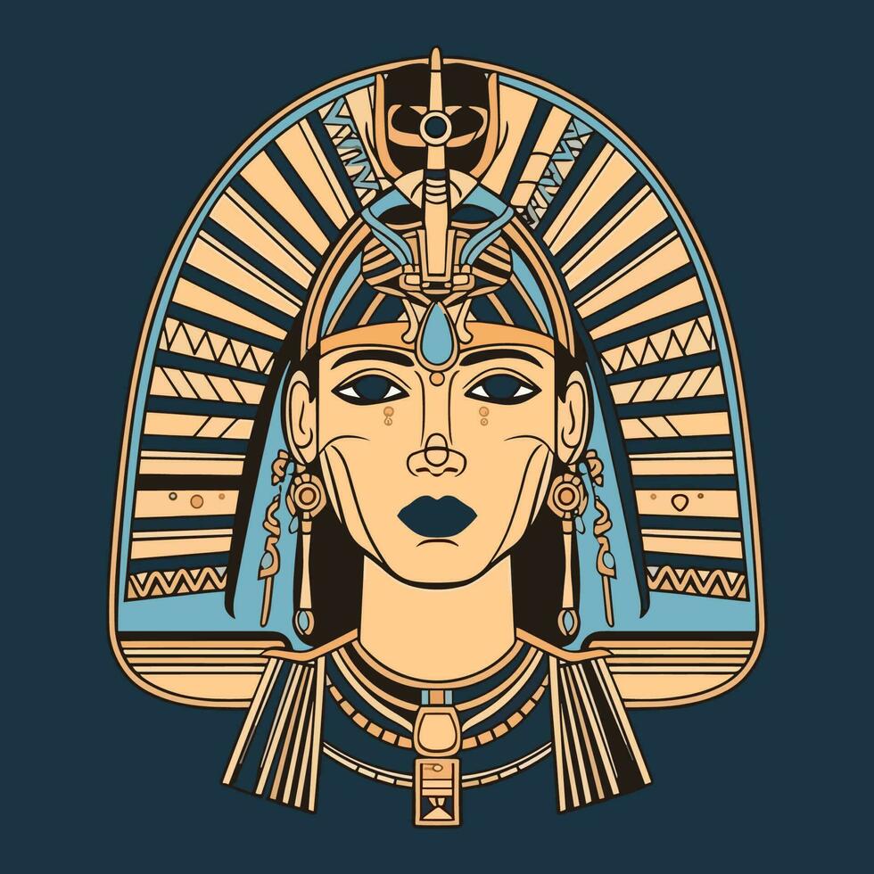 A stunning hand-drawn logo design illustration featuring the iconic Egyptian queen, Cleopatra. Perfect for a luxury or beauty brand vector