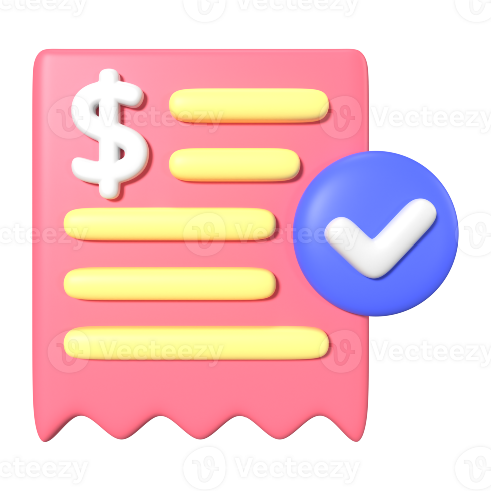Invoices 3D Illustration Icon png