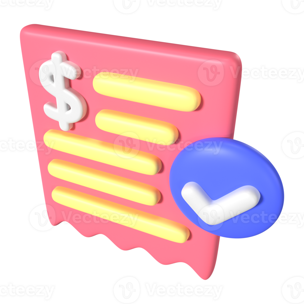 Invoices 3D Illustration Icon png