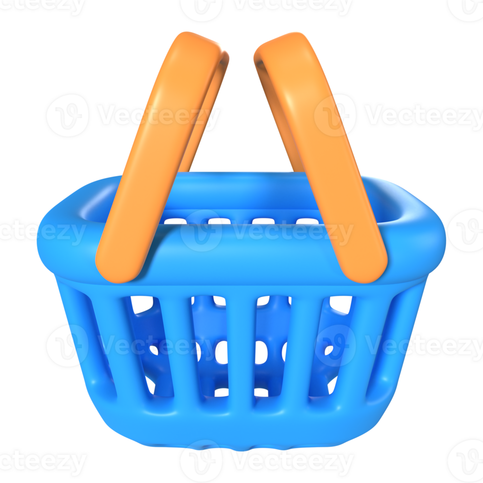 Shopping Basket Empty 3D Illustration Icon png