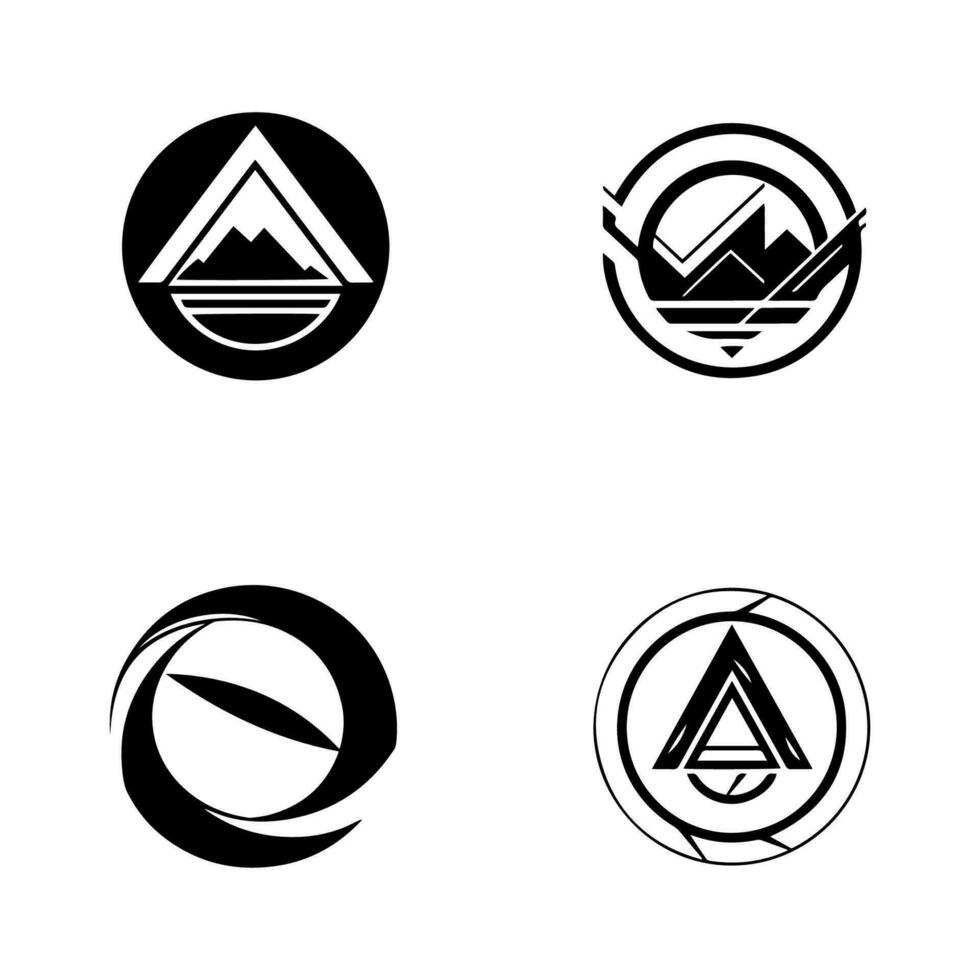 resumen logo diseño conjunto negro y blanco dibujado a mano ilustración vector