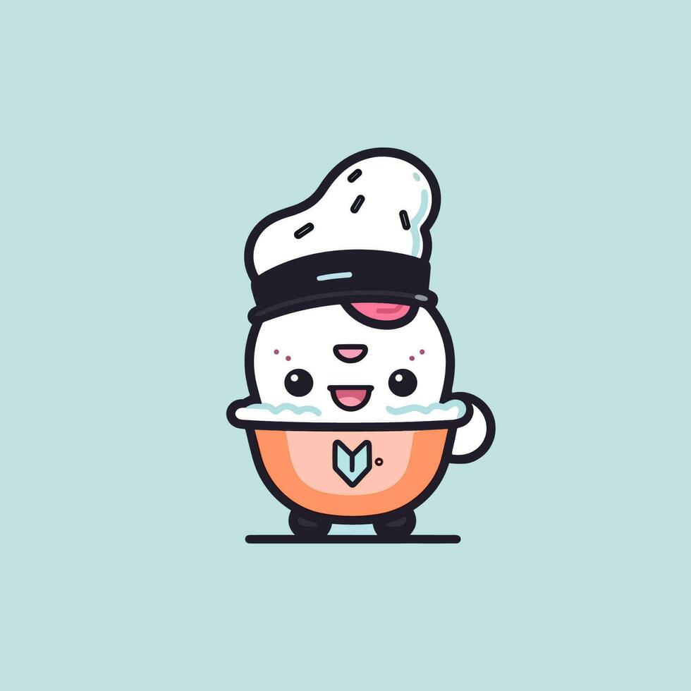 An adorable ice cream mascot logo that will leave your taste buds craving for more. Cute and colorful, it's perfect for a sweet and playful brand. vector