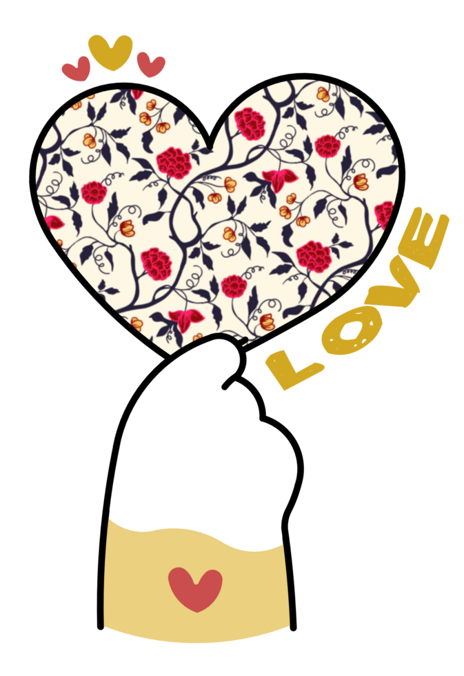 Cute Cat's Paw Holding a Colorful Heart 23521481 PNG